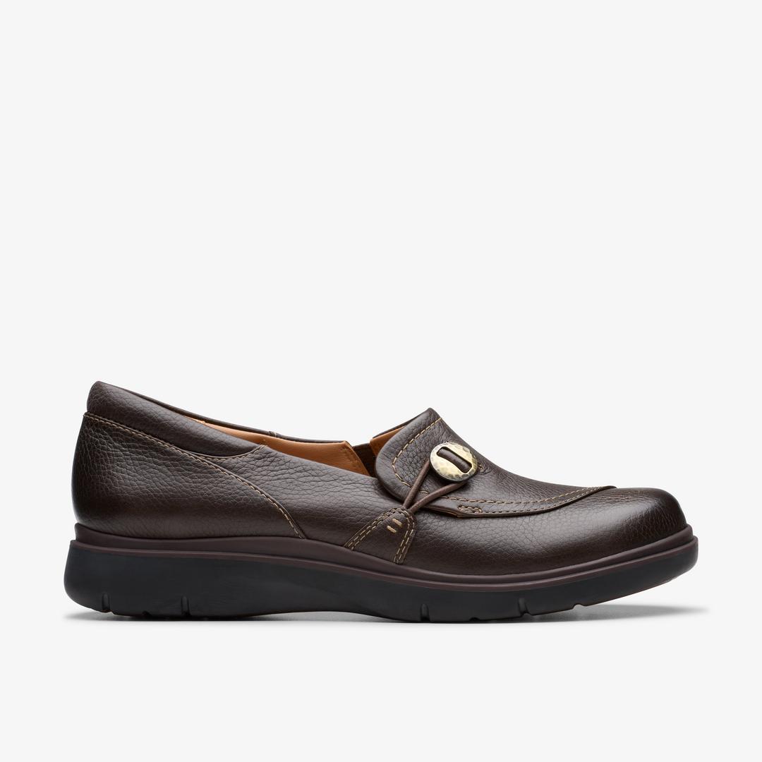Womens Certina Ease Dark Brown Leather Slip Ons