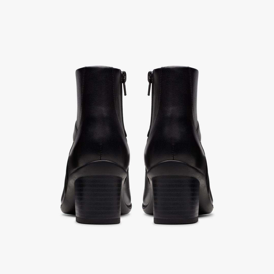 Womens Shaya Sky Black Leather Ankle Boots - Image 6