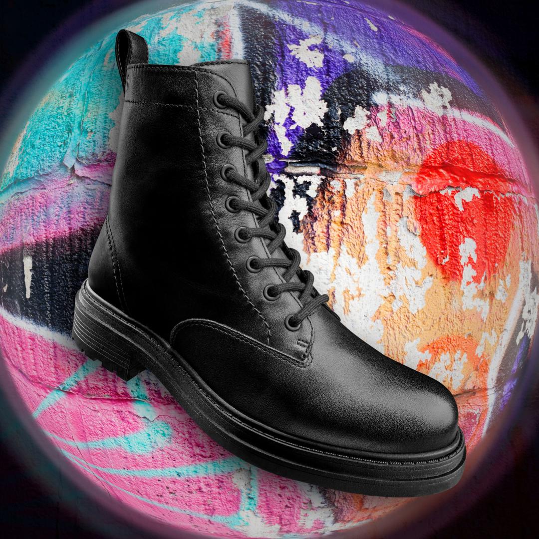 Womens Orinoco3 Style Black Leather Ankle Boots - Image 3