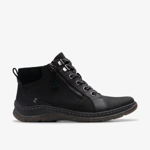 Womens Orlene Top Waterproof Black Leather Chelsea Boots
