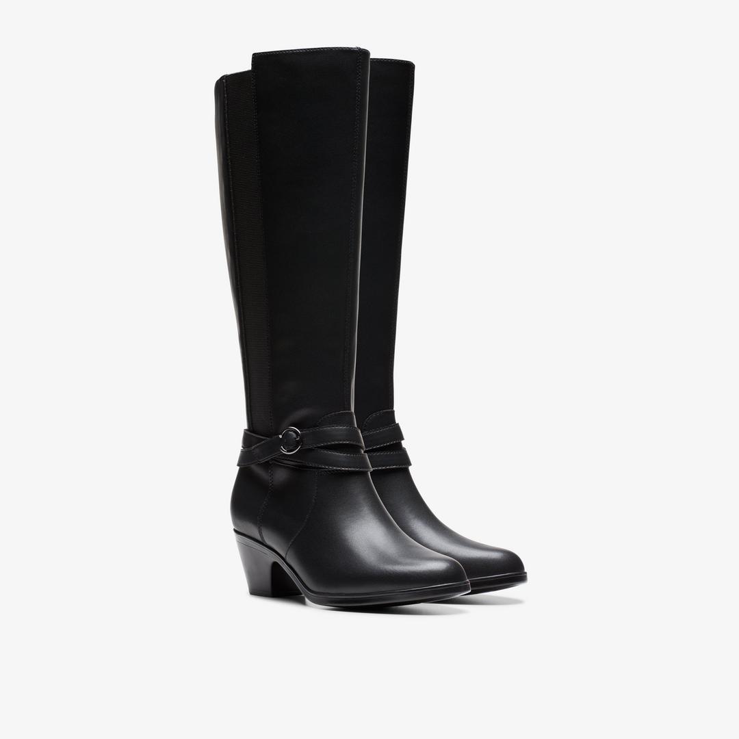 Women's Emily 2 Dream Black Leather Knee High Boots - Image 4