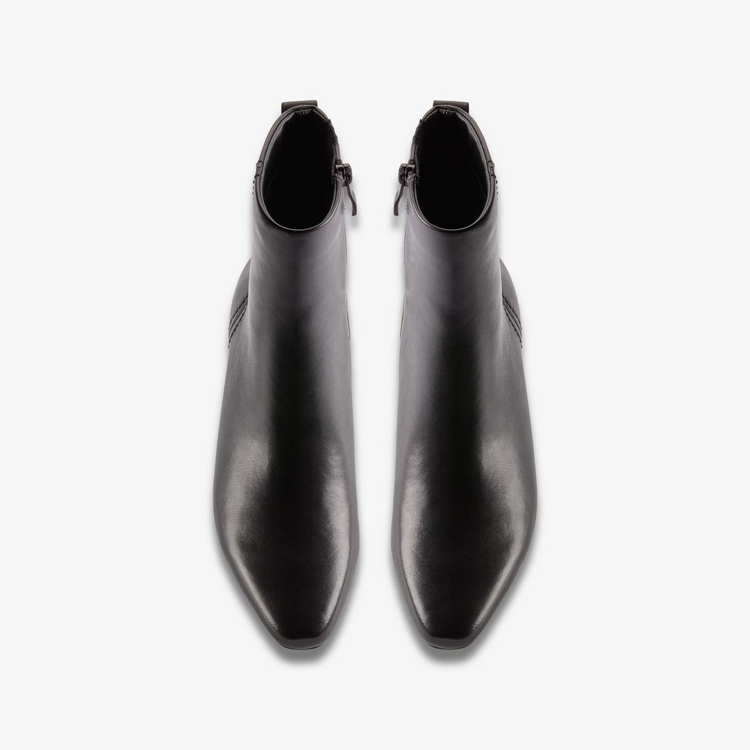 Womens Edina Up Black Leather Ankle Boots - Image 10