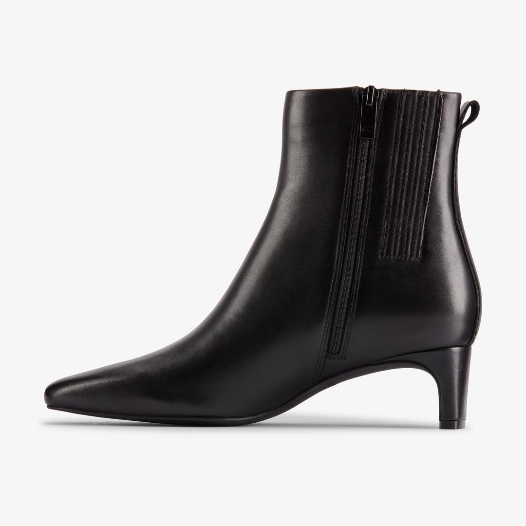Womens Edina Up Black Leather Ankle Boots - Image 6