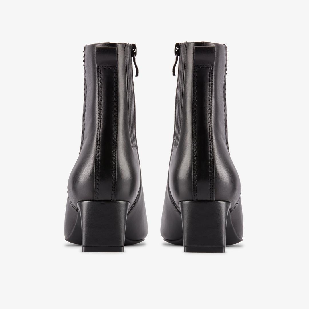 Womens Edina Up Black Leather Ankle Boots - Image 9