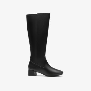 Womens Iridessa Glow Black Leather Knee High Boots