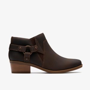 Womens Danyelle Gema Taupe Oily Leather Ankle Boots