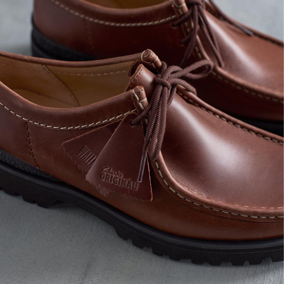 Mens Walla Yukoner Brown Leather Wallabees - Image 2