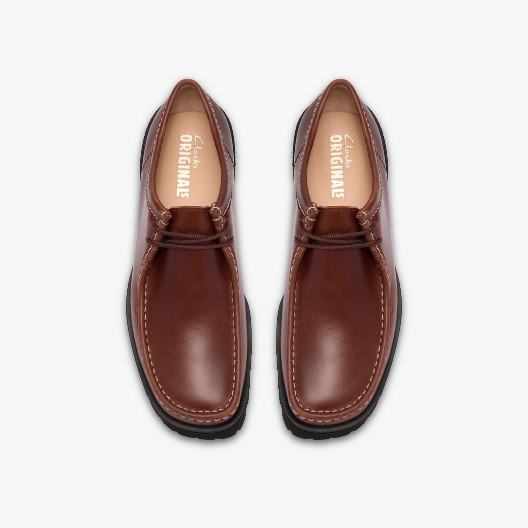 Mens Walla Yukoner Brown Leather Wallabees - Image 8
