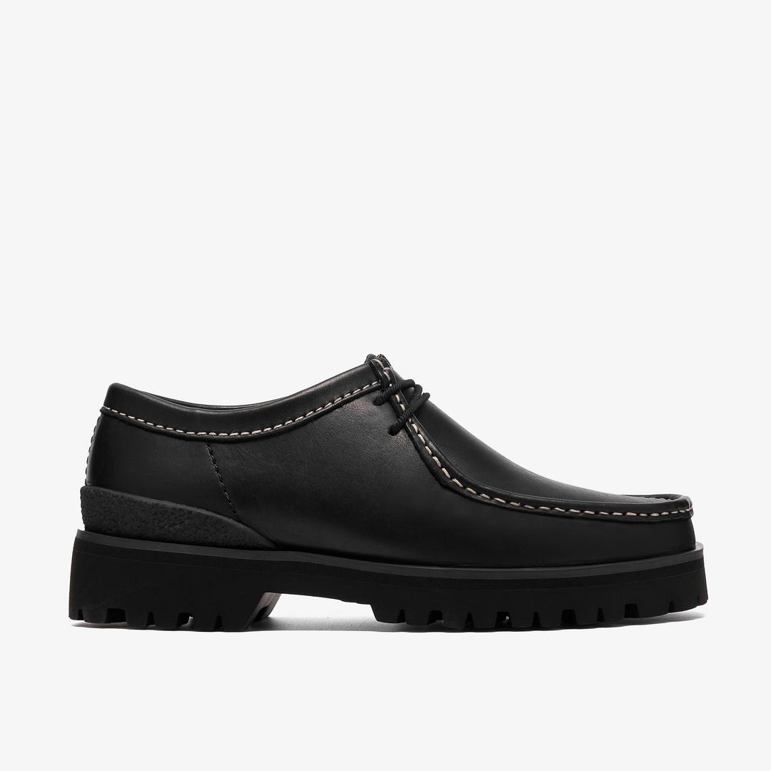 Mens Walla Yukoner Black Leather Wallabees