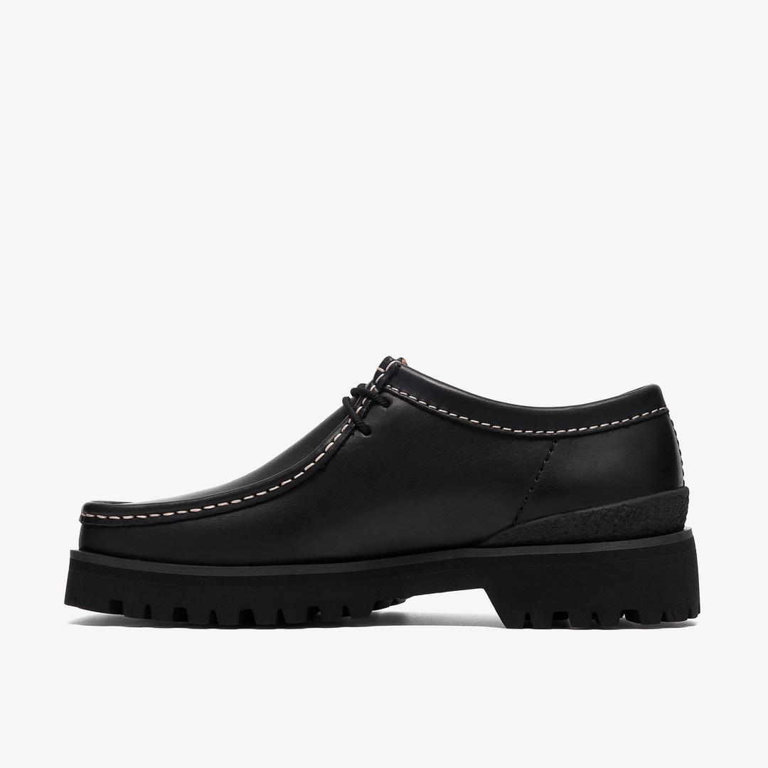 Mens Walla Yukoner Black Leather Wallabees - Image 5