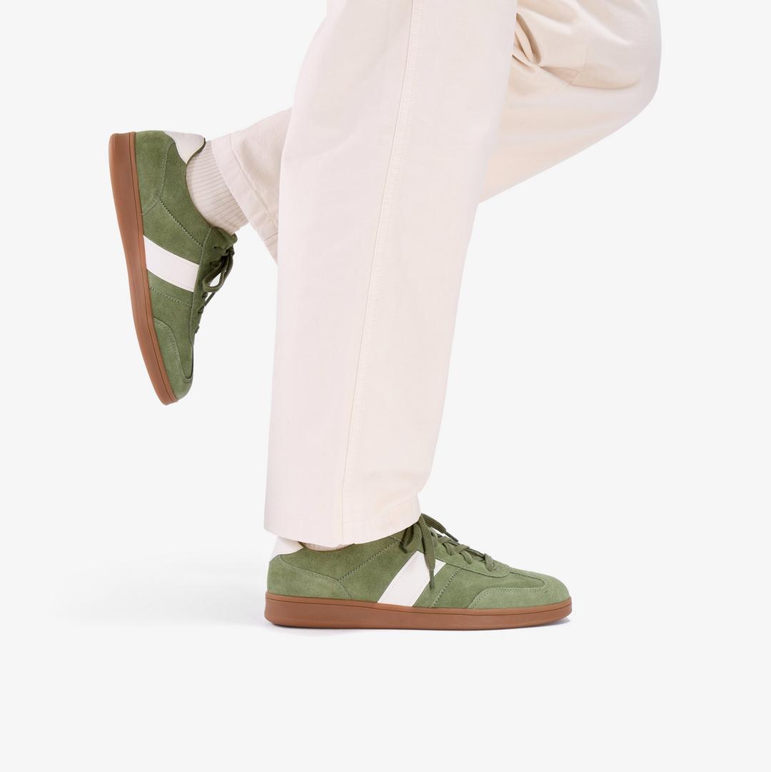 Mens Seco Speed Green Suede Sneakers - Image 2