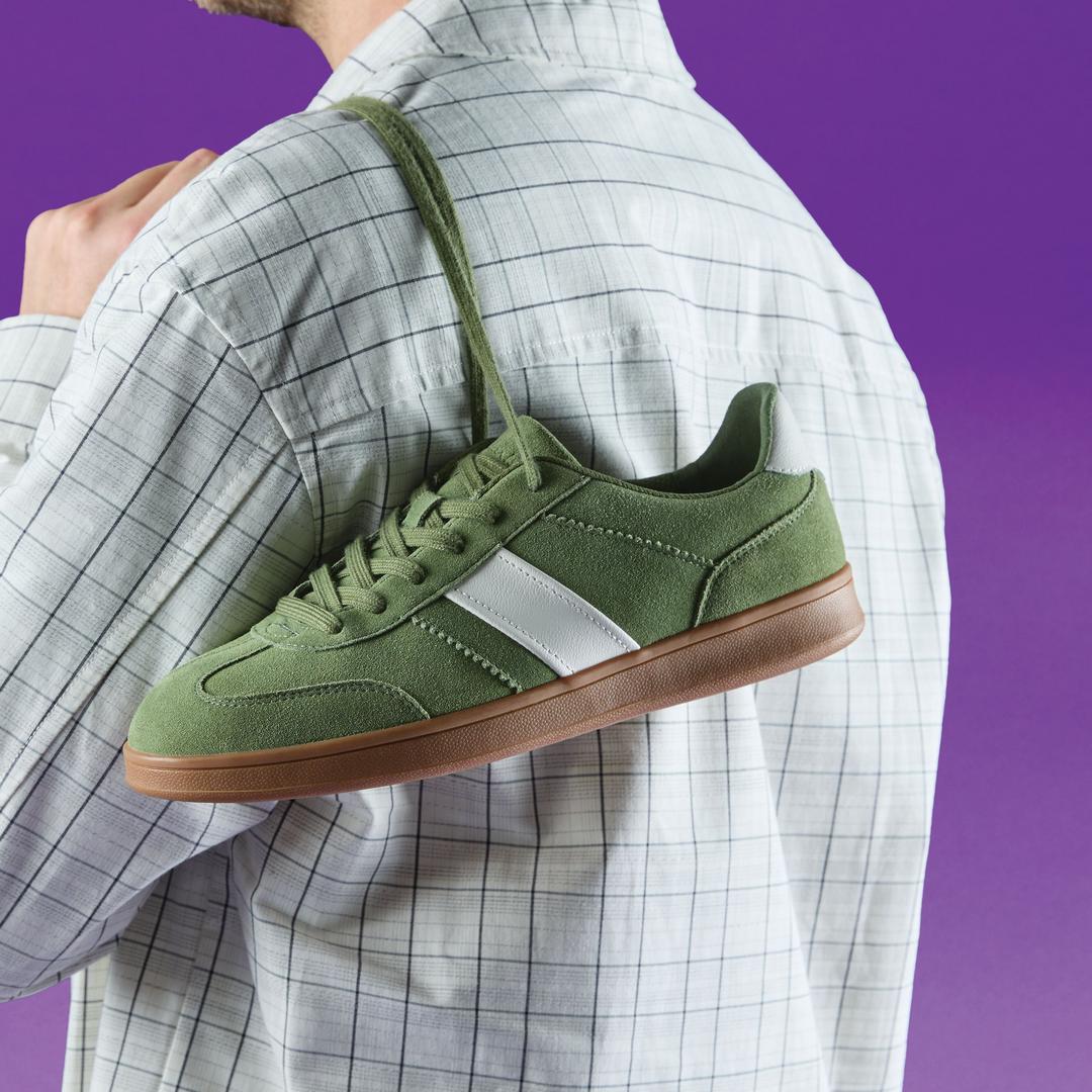Mens Seco Speed Green Suede Sneakers - Image 4