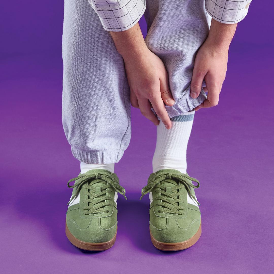 Mens Seco Speed Green Suede Sneakers - Image 5