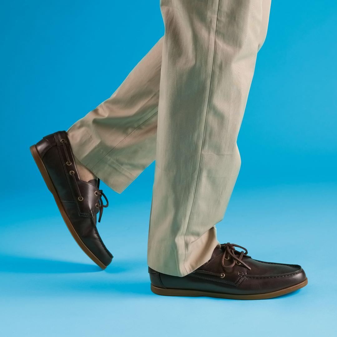 Mens Charmouth Lace Brown Leather Boat Shoes - Image 10