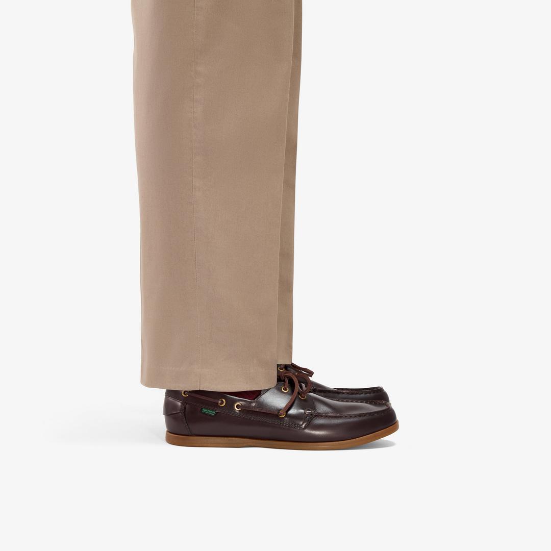 Mens Charmouth Lace Brown Leather Boat Shoes - Image 2