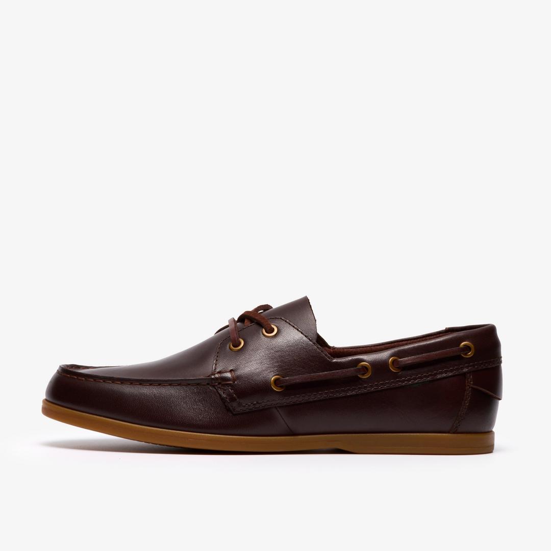 Mens Charmouth Lace Brown Leather Boat Shoes - Image 5