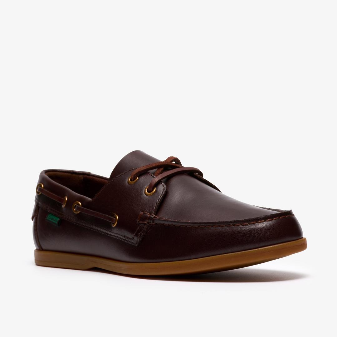 Mens Charmouth Lace Brown Leather Boat Shoes - Image 7