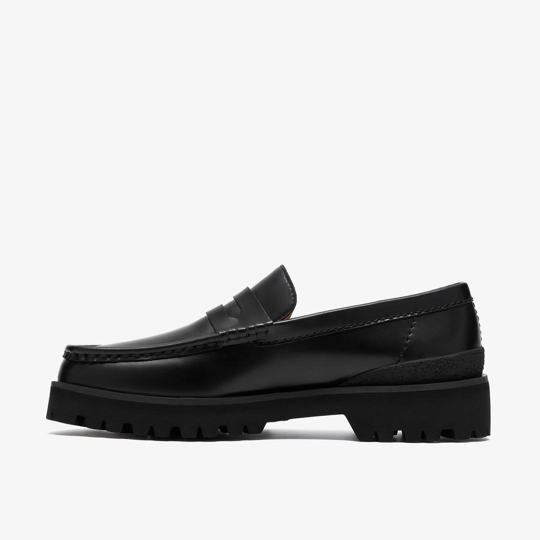 Mens Yukoner Penny Black Leather Loafers - Image 4