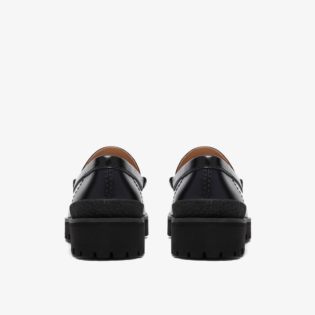 Mens Yukoner Penny Black Leather Loafers - Image 7