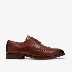 Mens Bowburn Tip Tan Leather Oxfords| Clarks