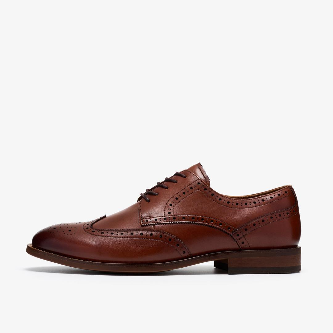 Mens Bowburn Tip Tan Leather Oxfords| Clarks - Image 2