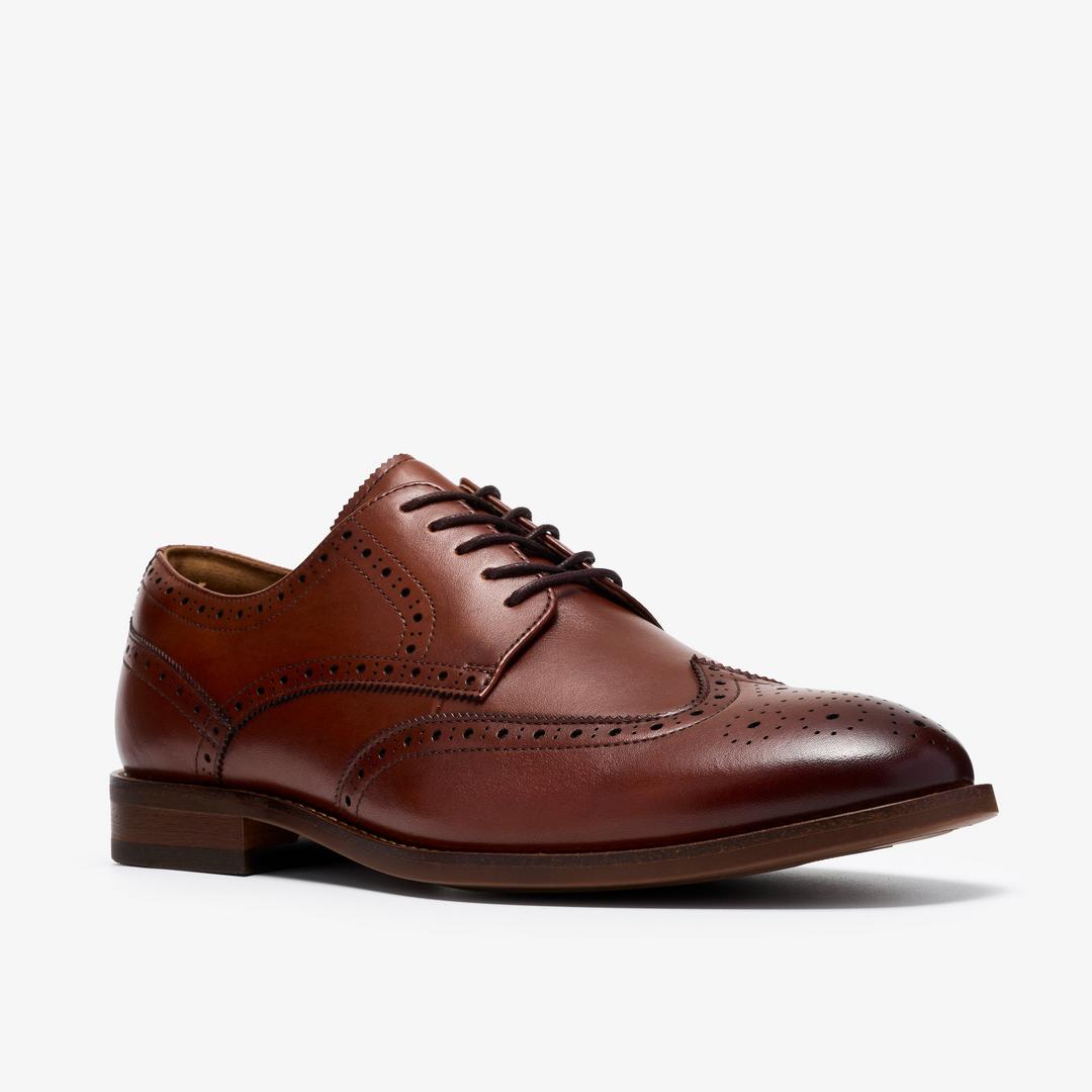 Mens Bowburn Tip Tan Leather Oxfords| Clarks - Image 4