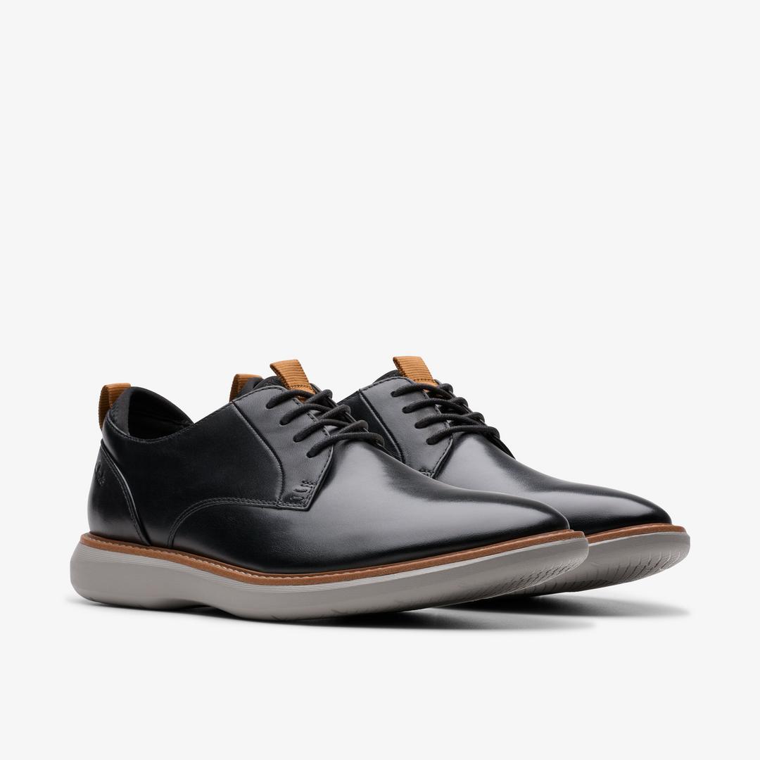 Men's Brantin Plain Black Leather Oxfords - Image 4