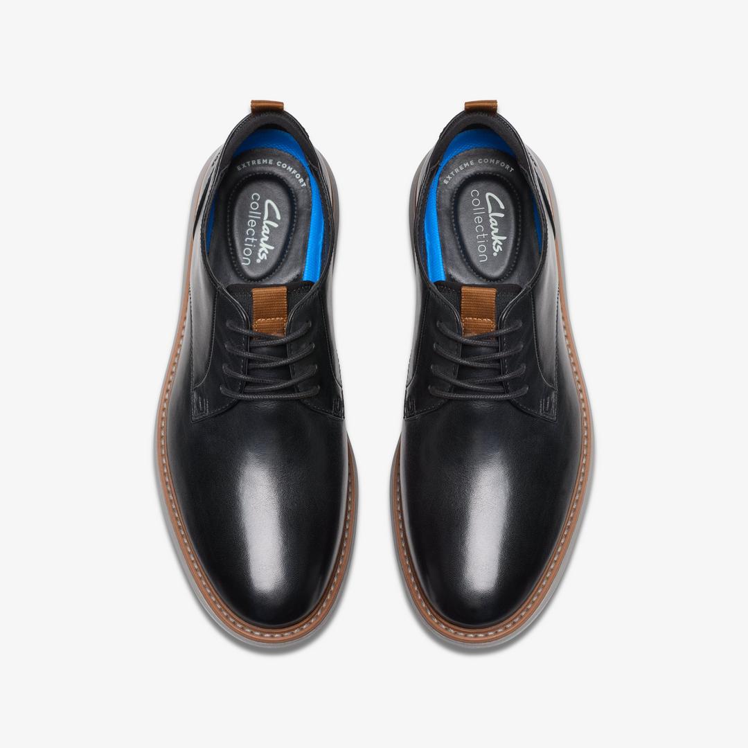 Men's Brantin Plain Black Leather Oxfords - Image 6