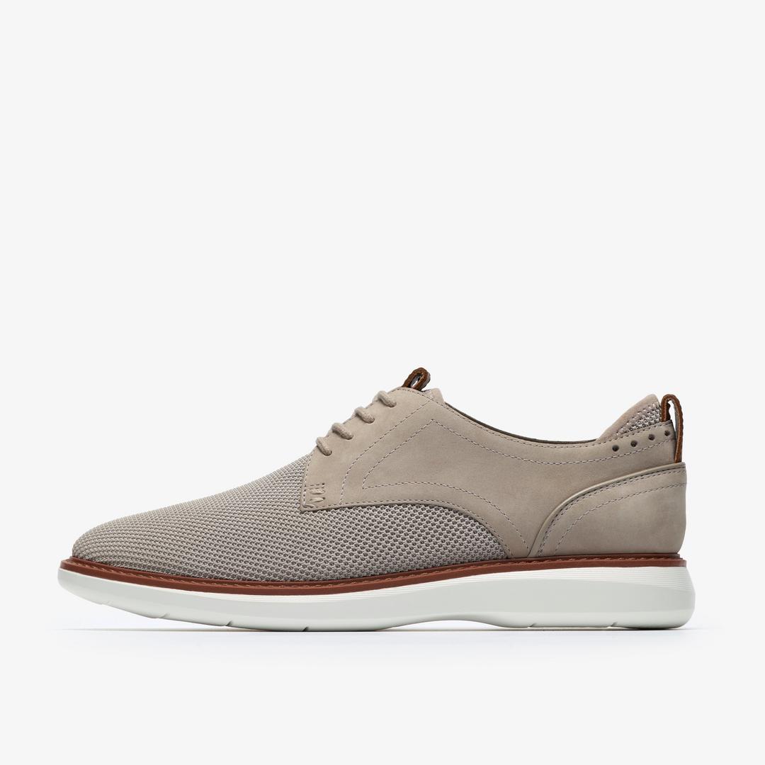 Mens Brantin Plain Grey Knit Oxford Shoe - Image 3