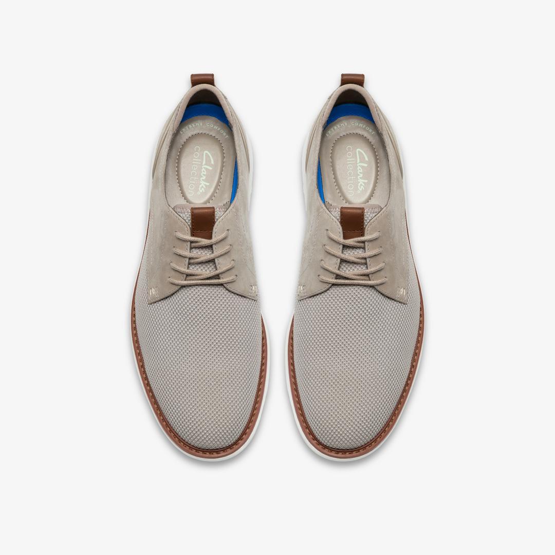 Mens Brantin Plain Grey Knit Oxford Shoe - Image 7