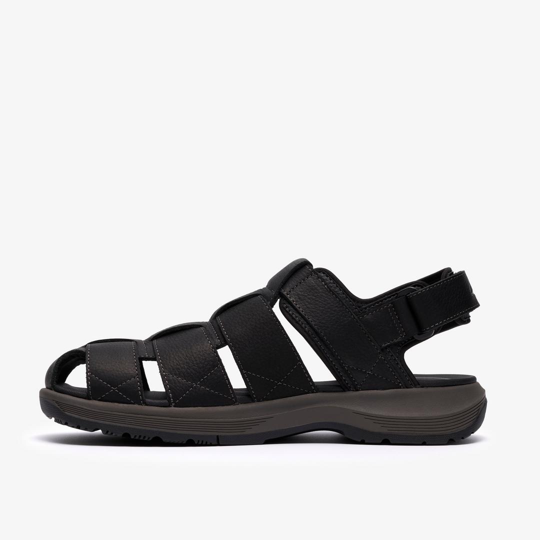Mens Guideview Cove Black Leather Sandal - Image 2