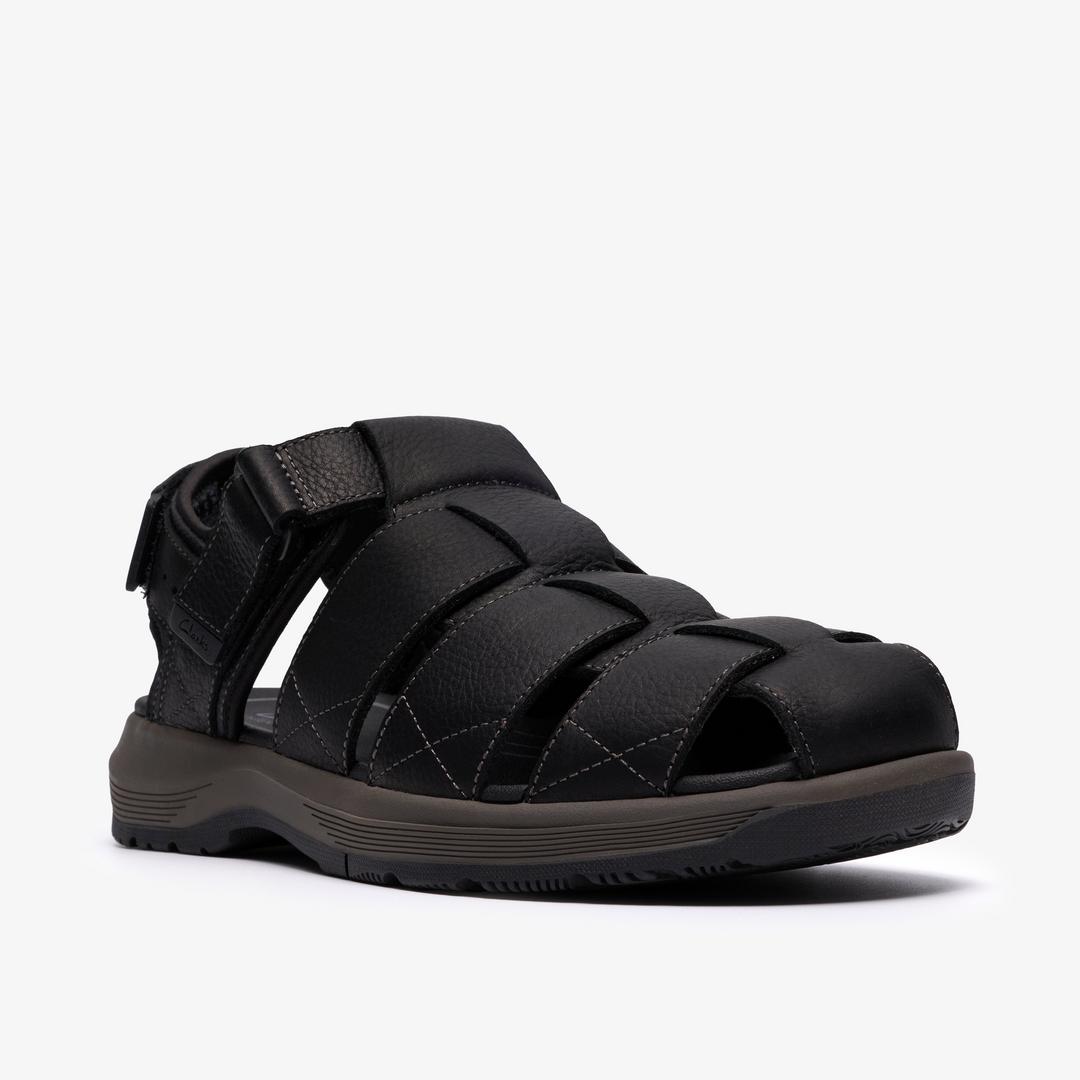 Mens Guideview Cove Black Leather Sandal - Image 4