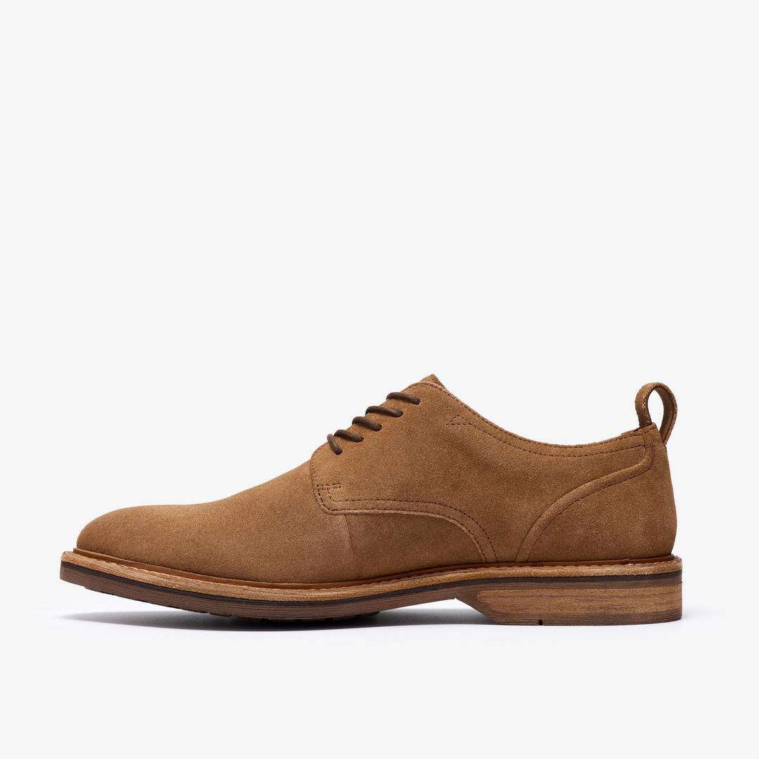 Mens Aldwin Lace Tan Suede Oxfords - Image 4