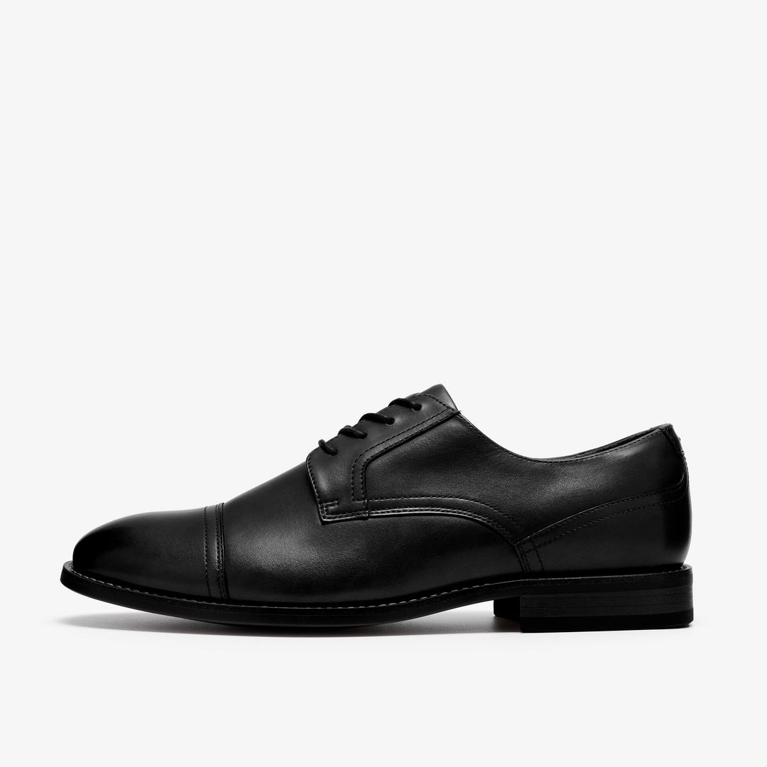Mens Bowburn Cap Black Leather Brogues - Image 2