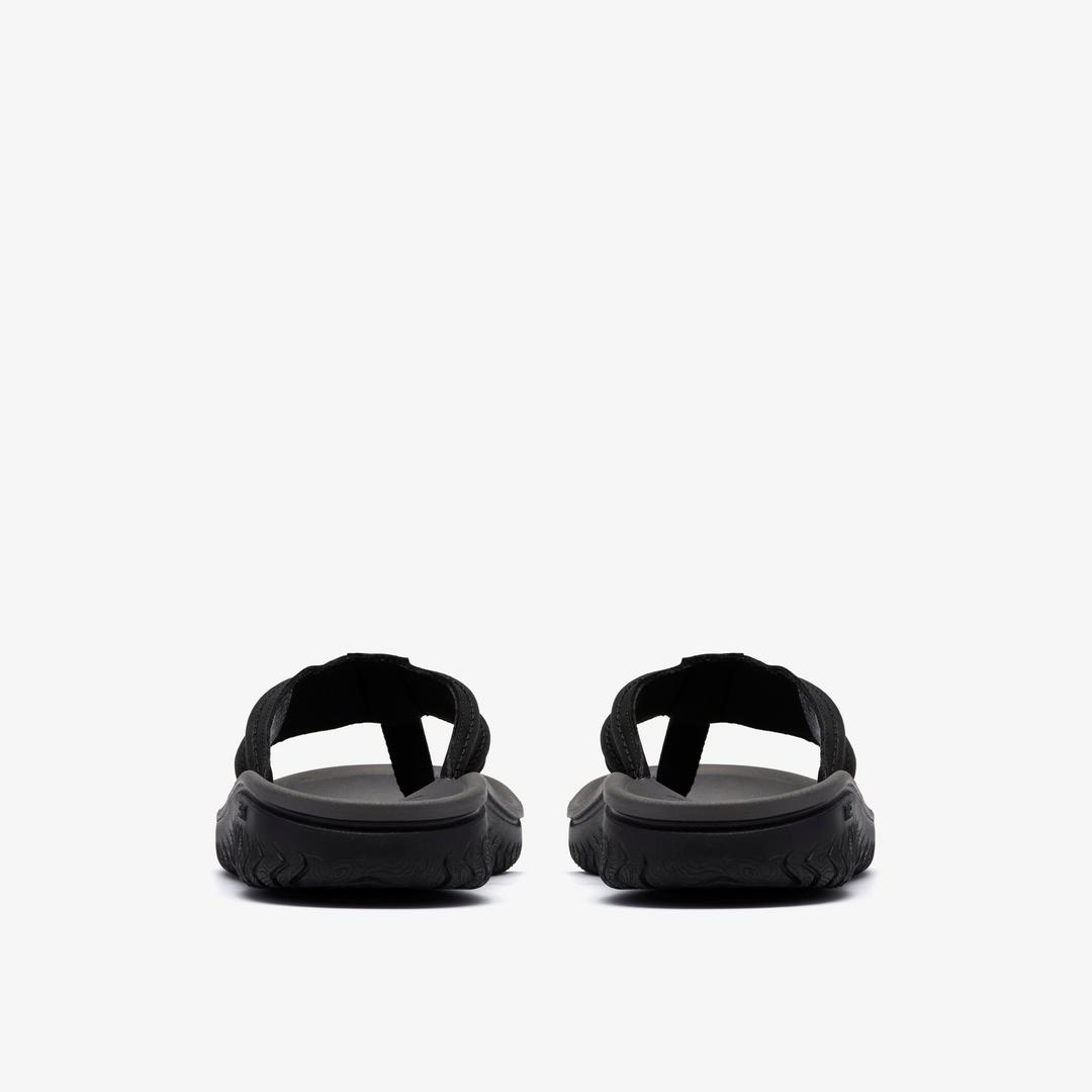 Mens Wesley Surf Black Leather Flip Flop - Image 5