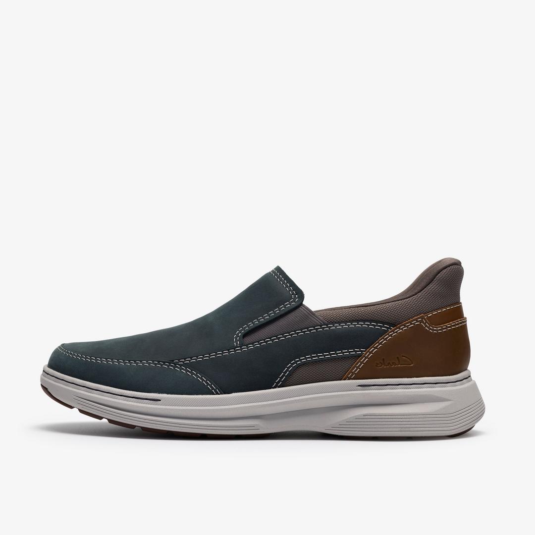 Mens Craftwell Step Navy Leather Slip on - Image 2