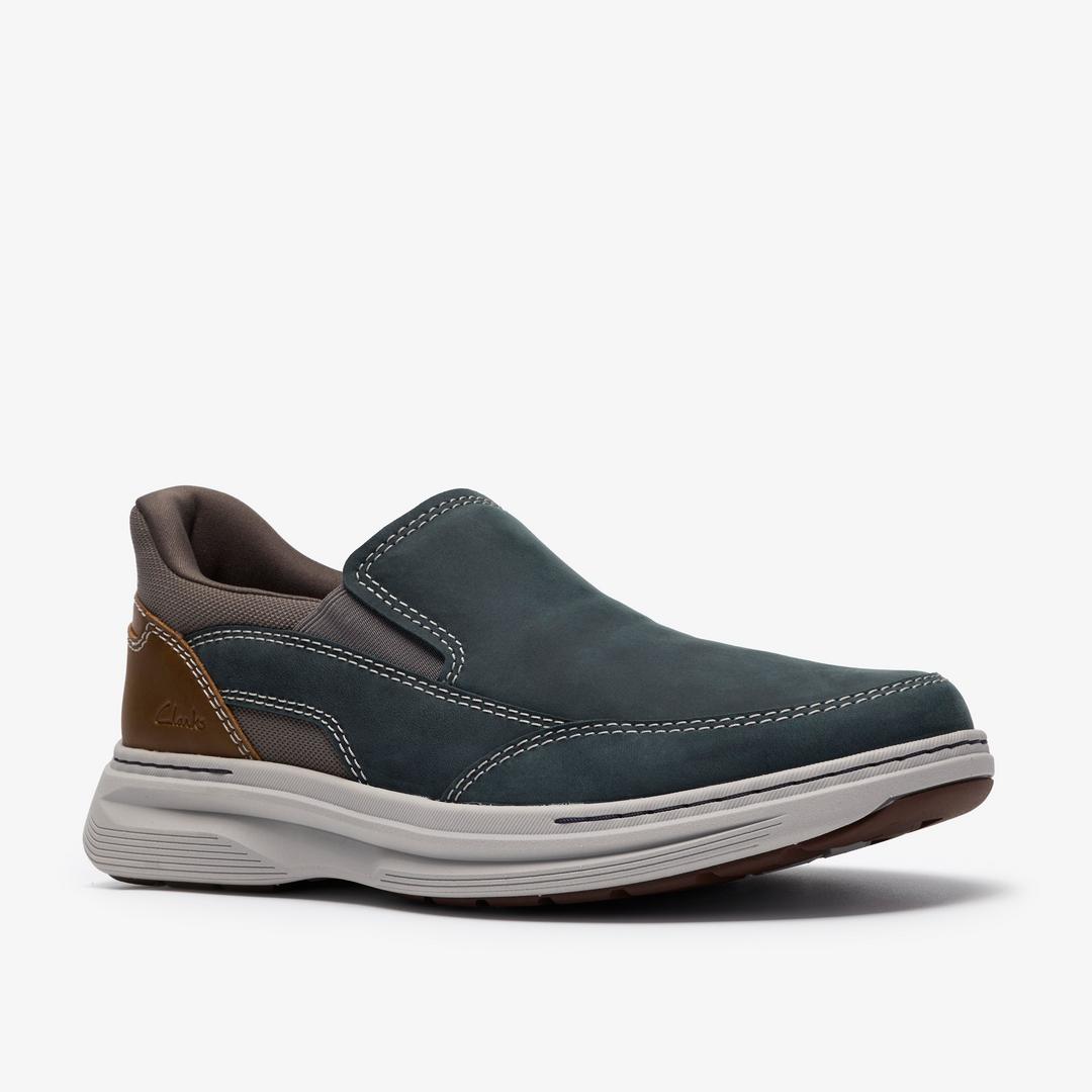 Mens Craftwell Step Navy Leather Slip on - Image 4