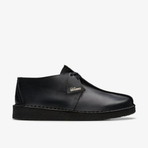 Mens Desert Trek Black Smooth Leather