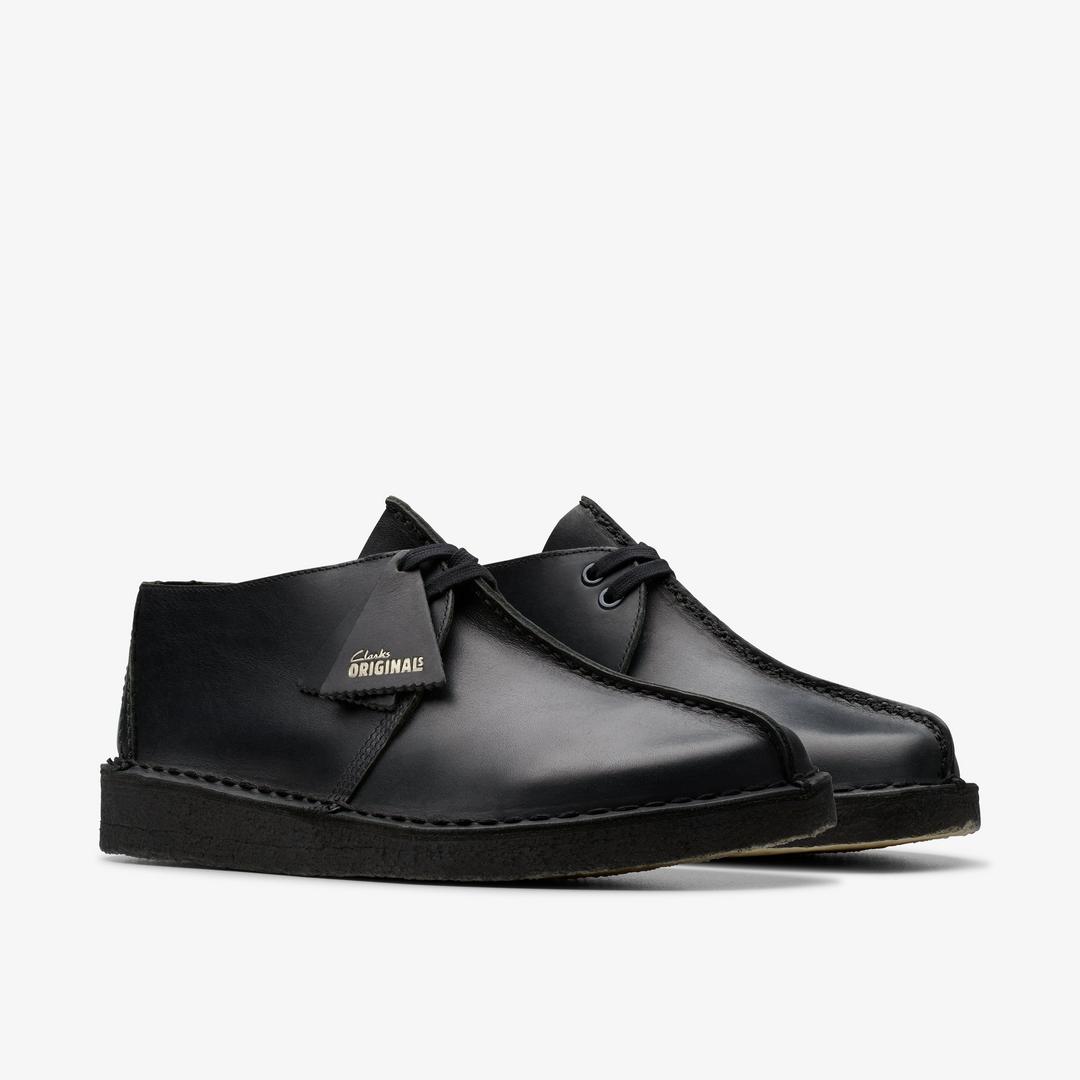 Mens Desert Trek Black Smooth Leather - Image 4