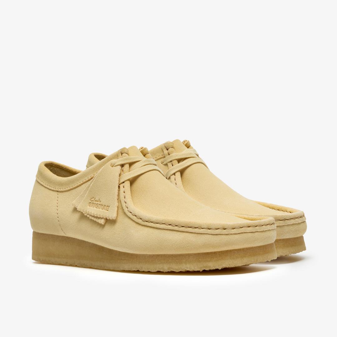 Mens Wallabee Pale Yellow Suede Wallabees - Image 4