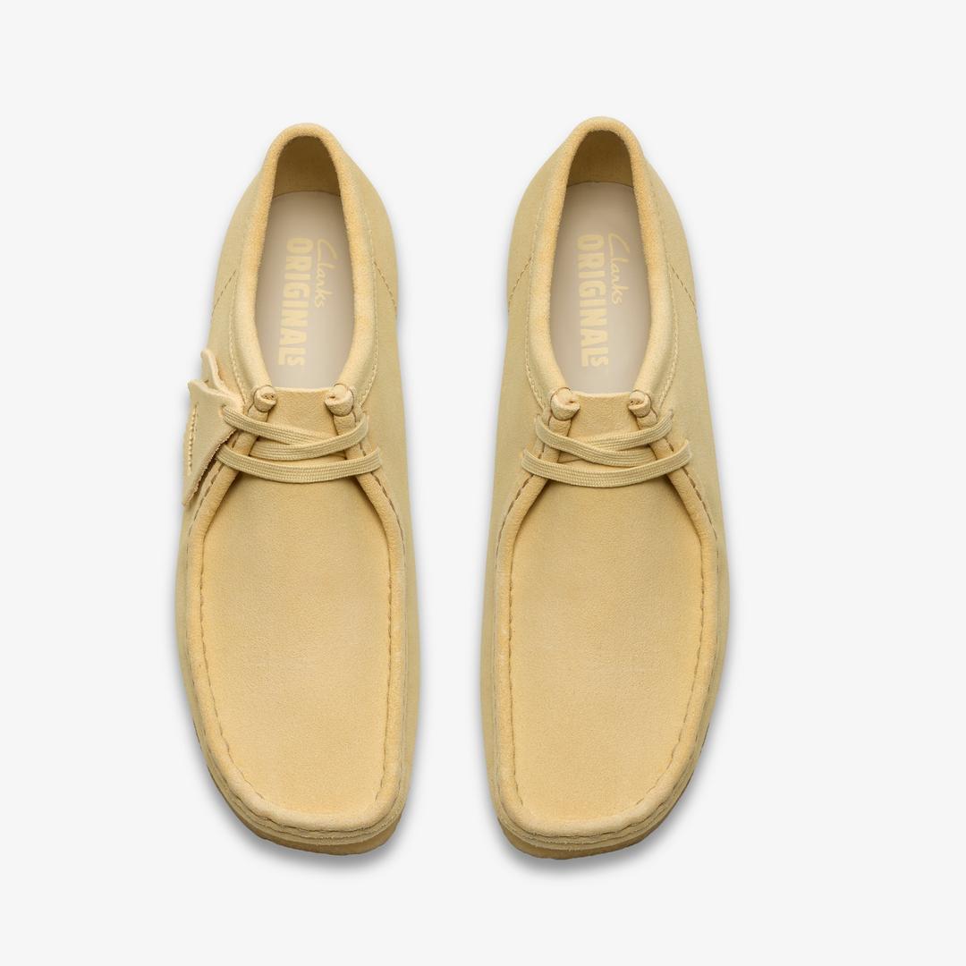 Mens Wallabee Pale Yellow Suede Wallabees - Image 6