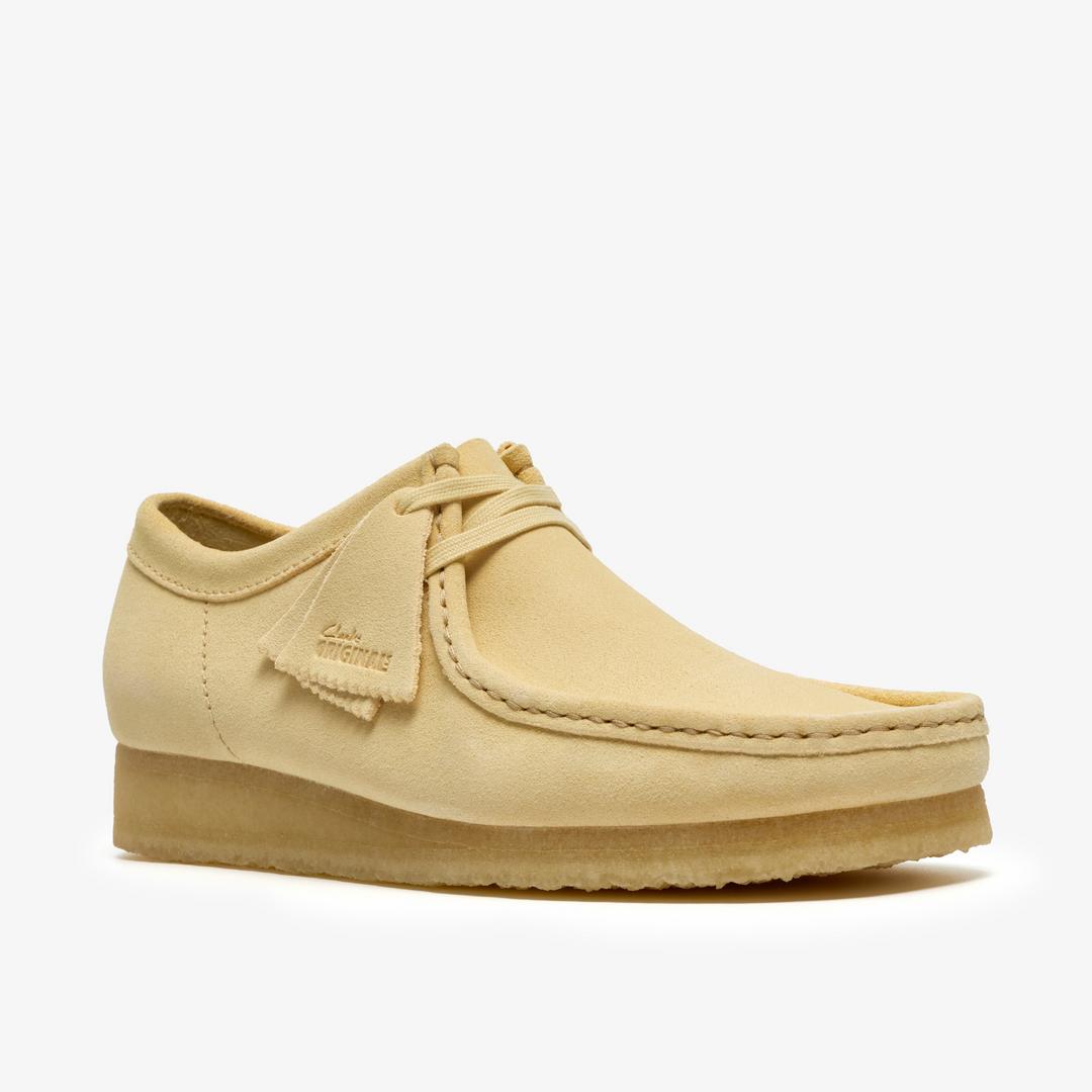 Mens Wallabee Pale Yellow Suede Wallabees - Image 7