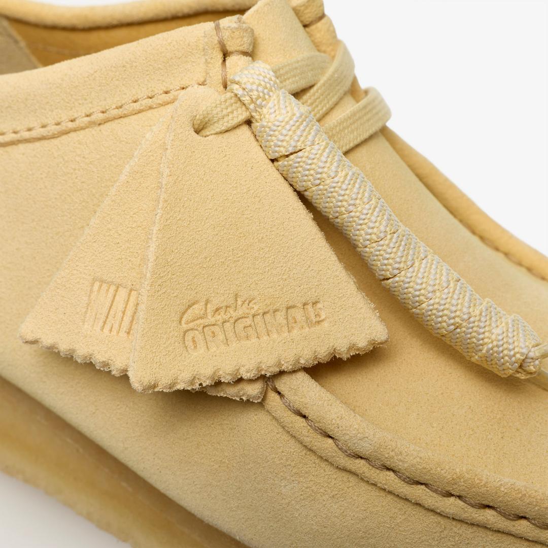 Mens Wallabee Pale Yellow Suede Wallabees - Image 8