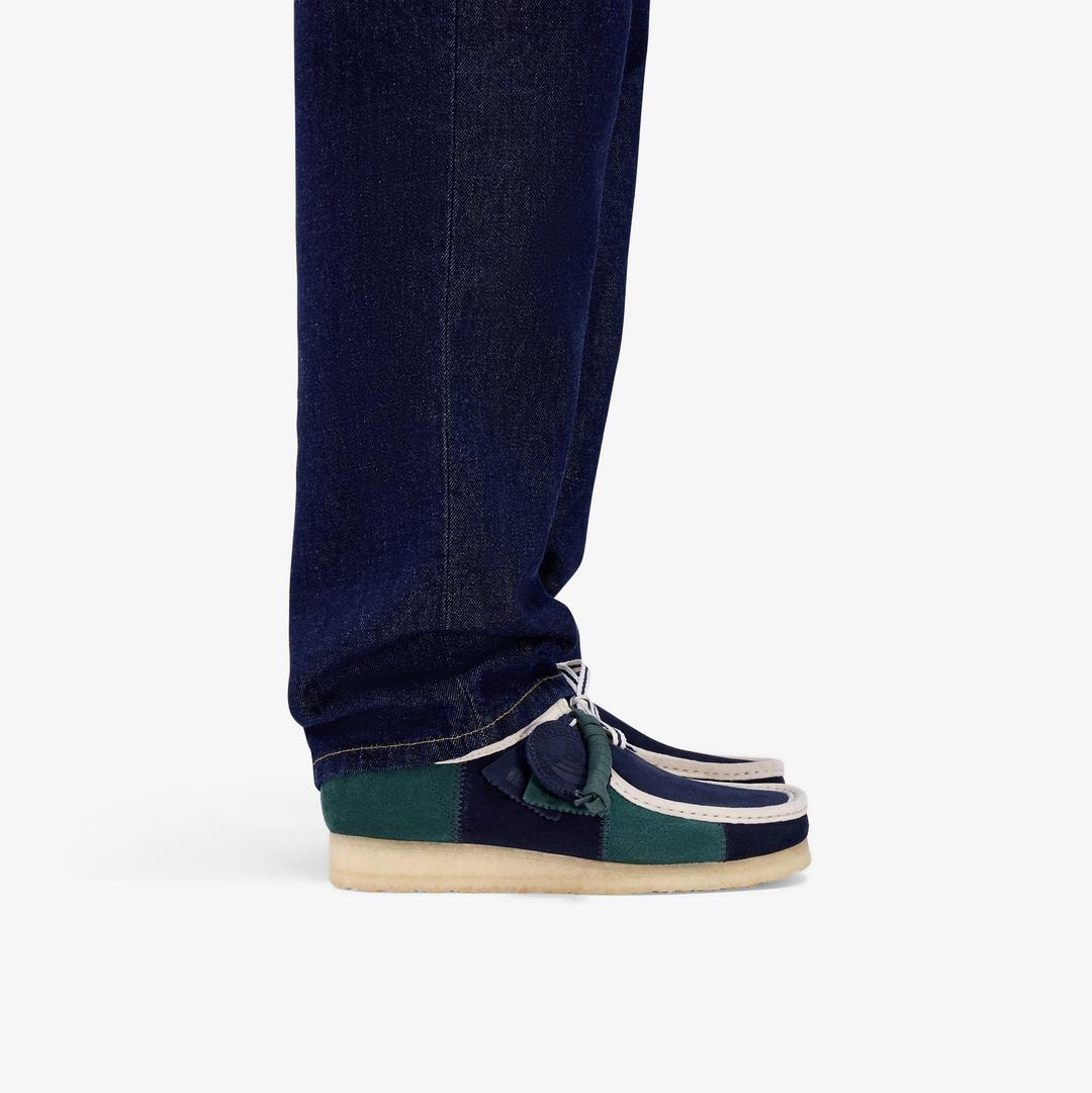 Mens Wallabee Blue/Green Stripe - Image 10