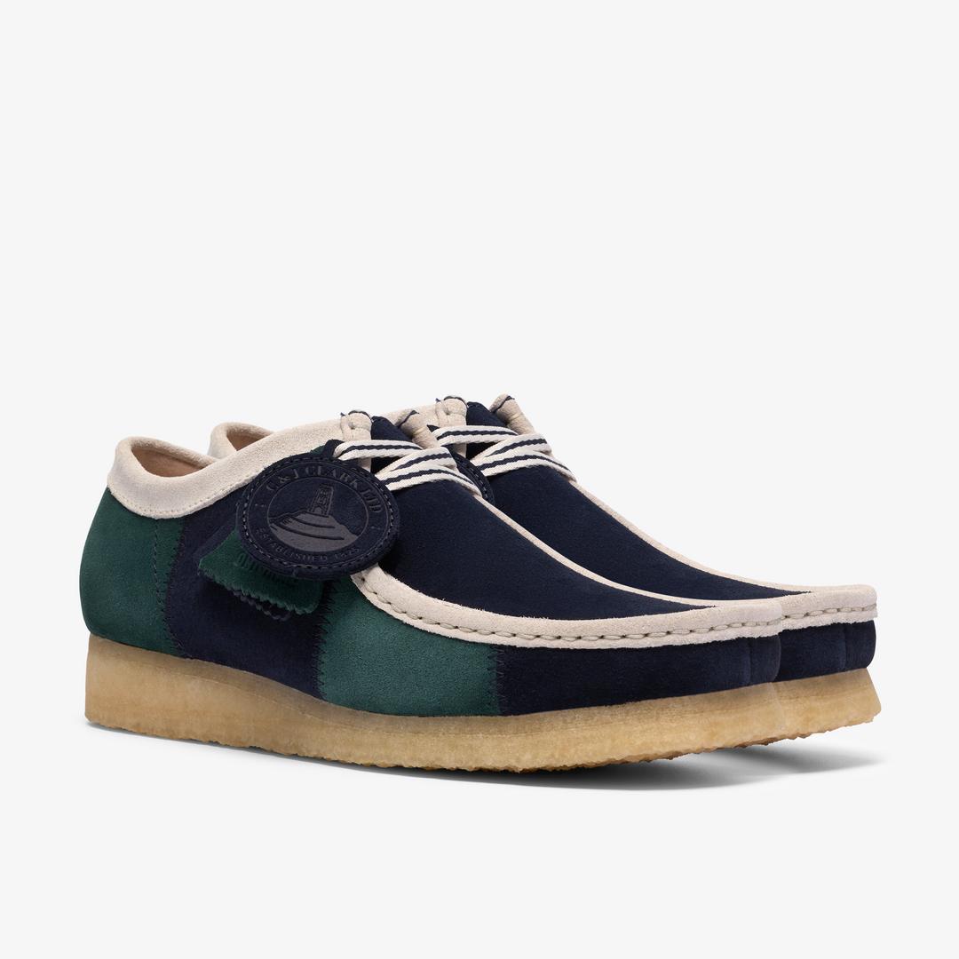 Mens Wallabee Blue/Green Stripe - Image 8