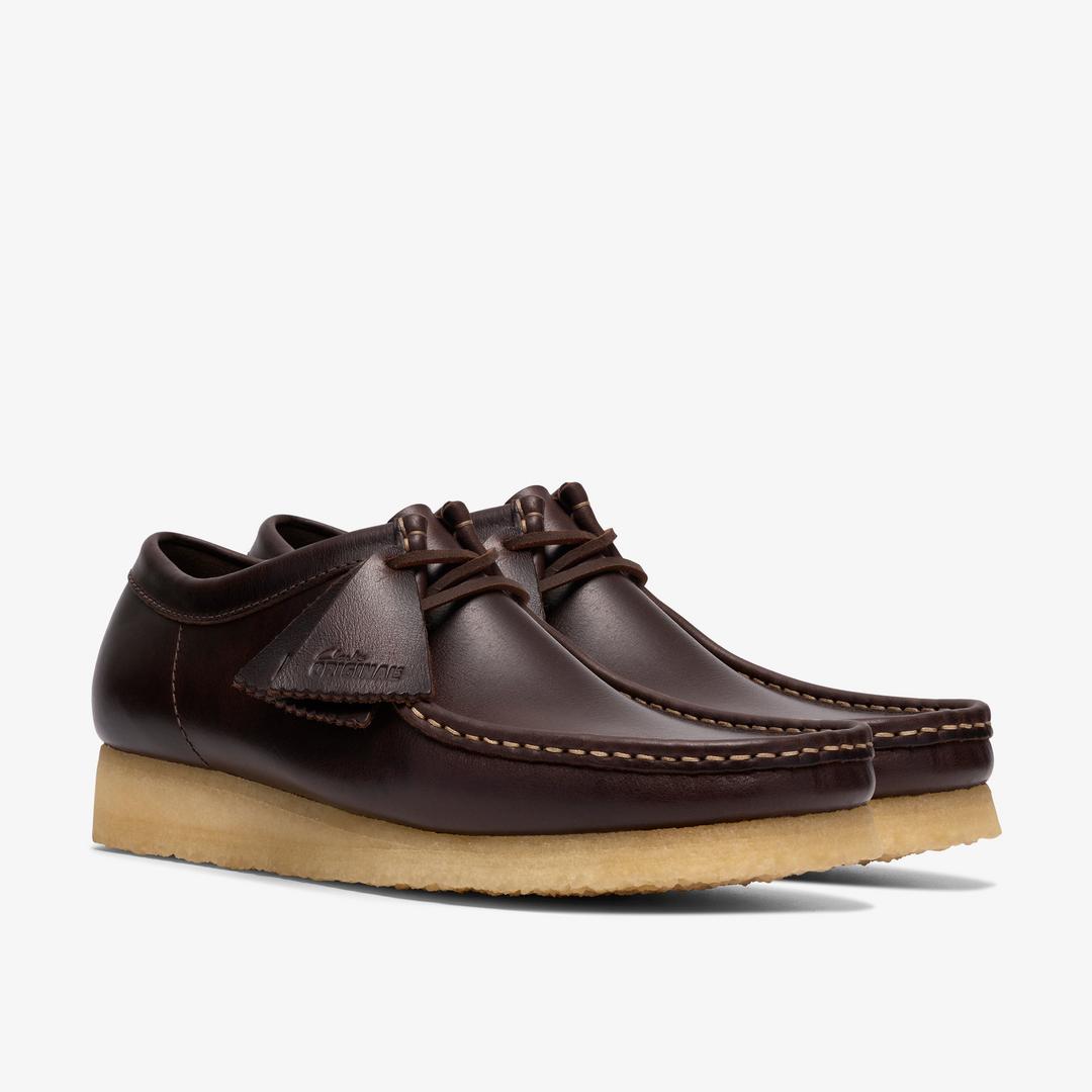 Mens Wallabee Dark Brown Leather Wallabees - Image 4