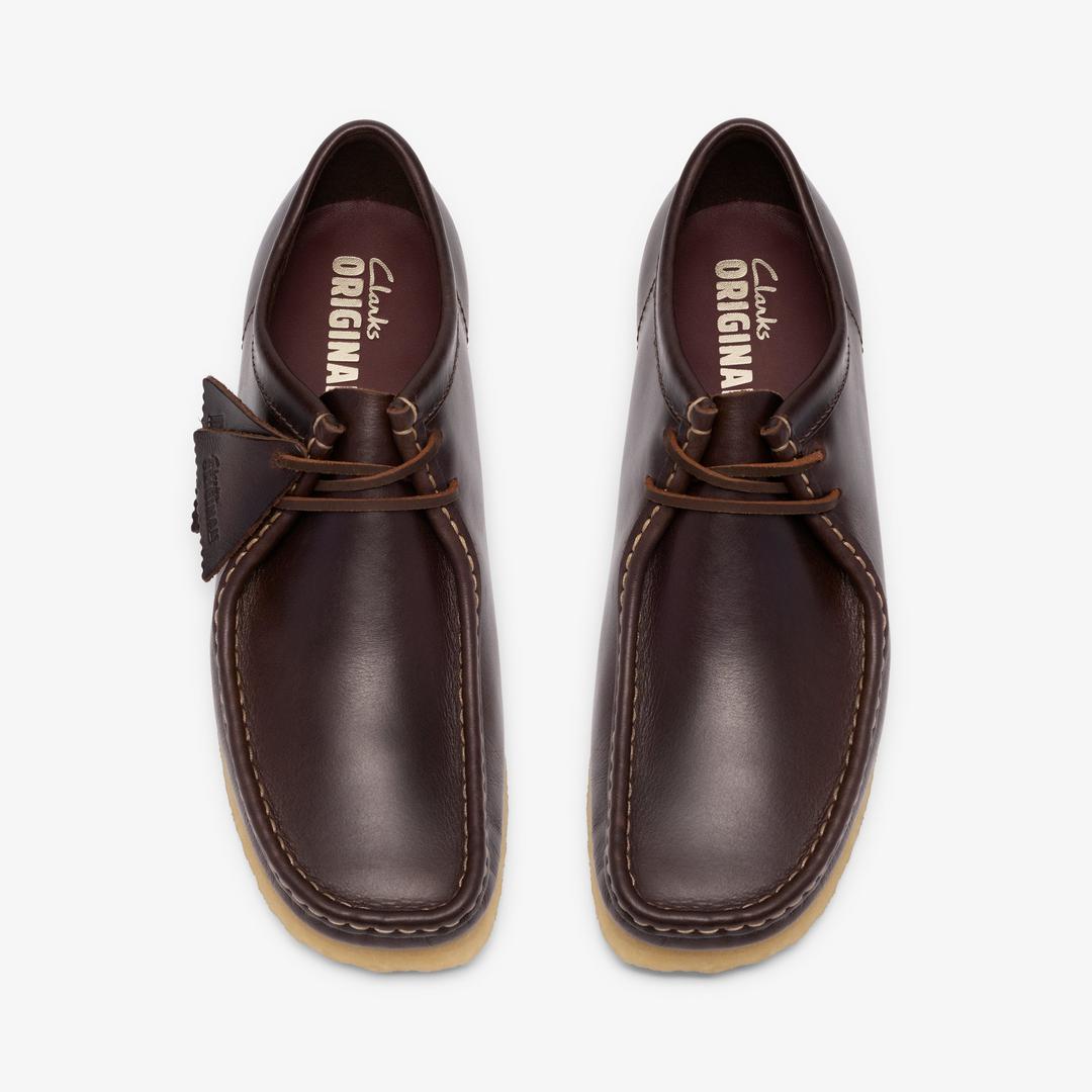 Mens Wallabee Dark Brown Leather Wallabees - Image 6