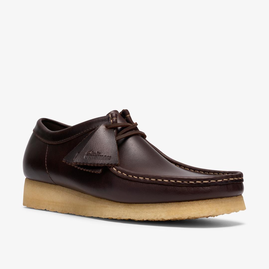 Mens Wallabee Dark Brown Leather Wallabees - Image 7