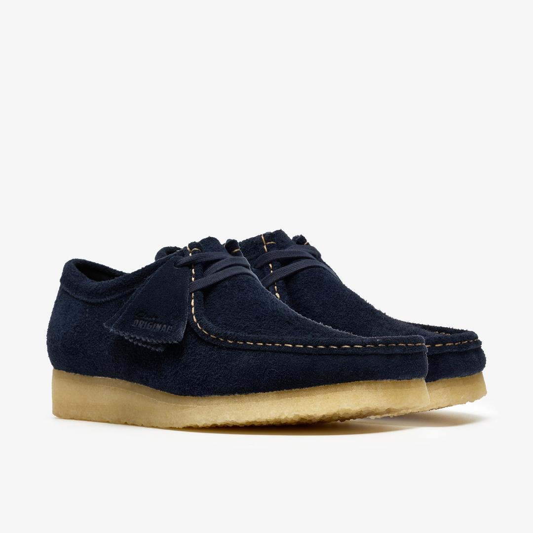 Mens Wallabee Navy Suede Wallabees - Image 4
