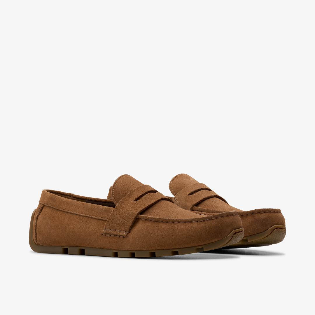 MENS Corsley Bar Cola Suede Loafers - Image 4